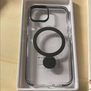 Clear Phone Case with Black Accents 13/14 pro case